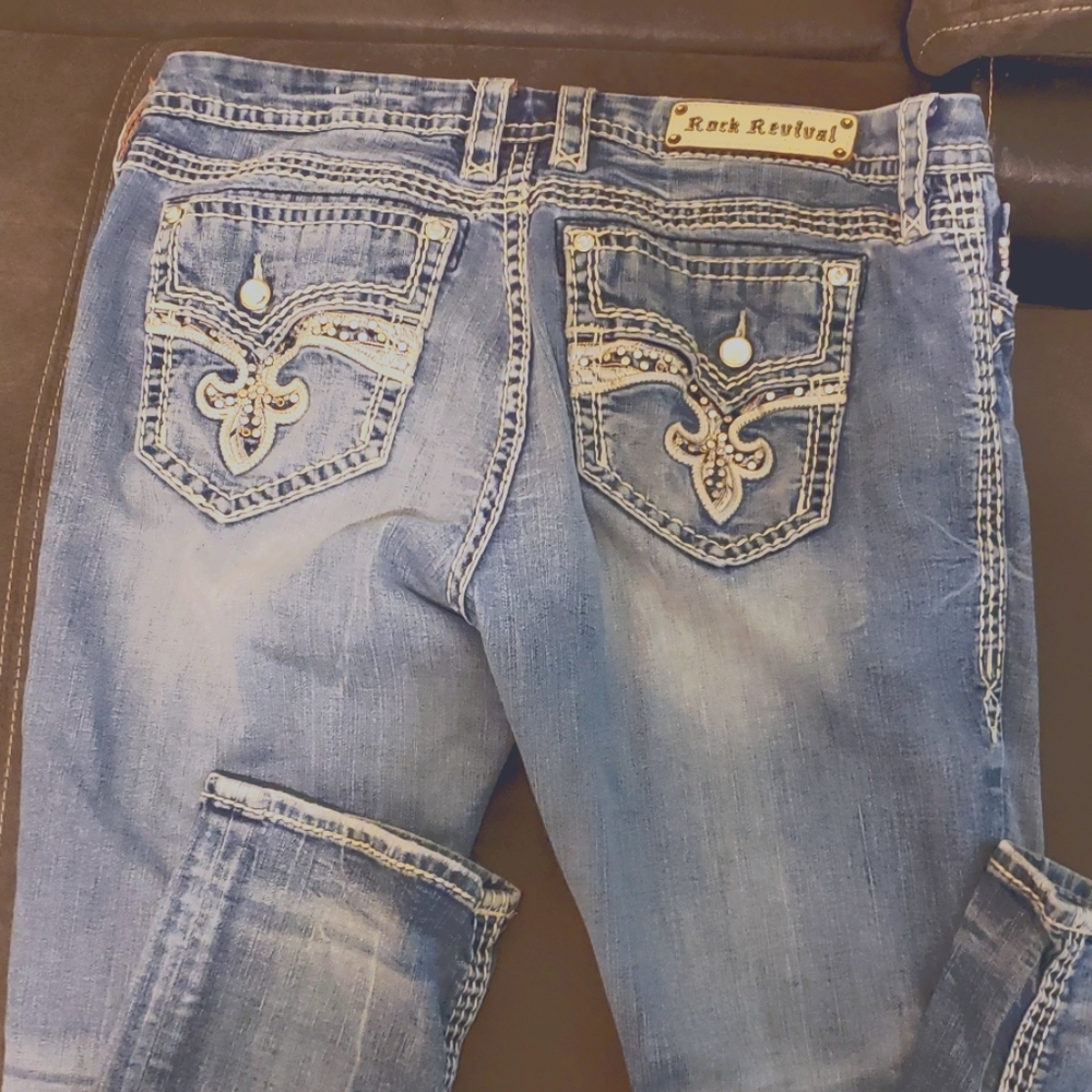 Rock Revival Easy Straight Jeans size 34